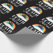 Funny Heavy Death Metal Cat Rainbow Rock Music Cadeaupapier (Hoek)