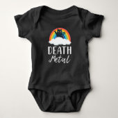 Funny Heavy Death Metal Cat Rainbow Rock Music Romper (Voorkant)