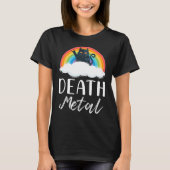 Funny Heavy Death Metal Cat Rainbow Rock Music T-shirt (Voorkant)