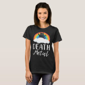 Funny Heavy Death Metal Cat Rainbow Rock Music T-shirt (Voorkant volledig)