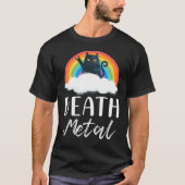 Funny Heavy Death Metal Cat Rainbow Rock Music T-shirt (Voorkant)