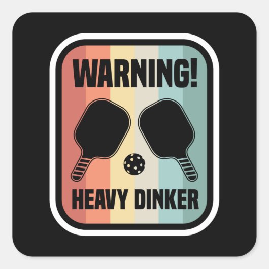 Funny Heavy Dinker Pickleball Dink Gift Vierkante Sticker (Voorkant)