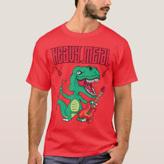 Funny Heavy Metal Dinosaur Design for Men Women an T-shirt
