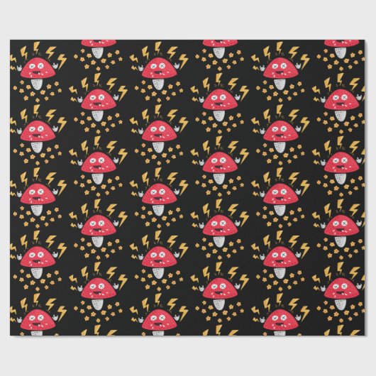 Funny Heavy Metal Mushroom Cadeaupapier (Vlak)