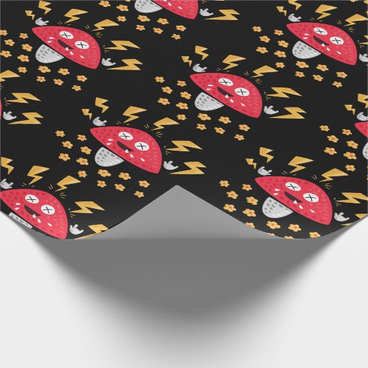 Funny Heavy Metal Mushroom Cadeaupapier (Hoek)