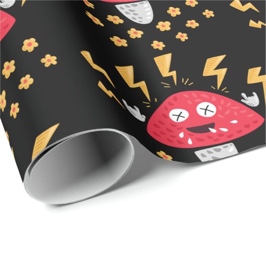 Funny Heavy Metal Mushroom Cadeaupapier (Rol Hoek)