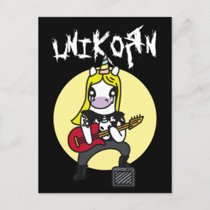 Funny Heavy Metal Unicorn Briefkaart