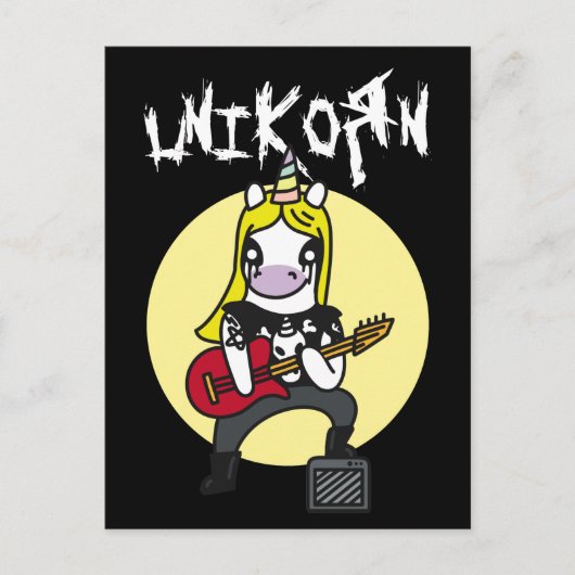 Funny Heavy Metal Unicorn Briefkaart (Voorkant)
