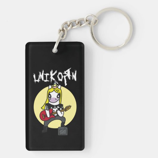 Funny Heavy Metal Unicorn Sleutelhanger (achterkant)