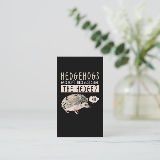 Funny Hedegel Animal Humor Visitekaartje (Staand voorkant)