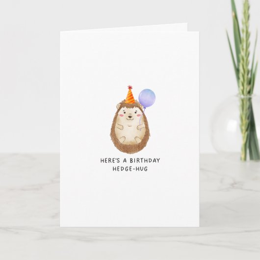 Funny Hedgehog Birthday Kaart (Voorkant)