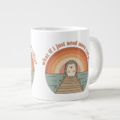 Funny Hedgehog Coffee Morning Slogan Mug Grote Koffiekop (Voorkant rechts)