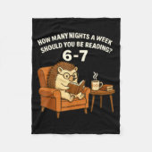 Funny Hedgehog Reading Book 67 Six Seven Meme Fleece Deken (Voorkant)