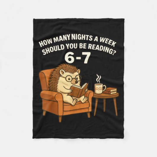 Funny Hedgehog Reading Book 67 Six Seven Meme  Fleece Deken (Voorkant)