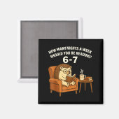 Funny Hedgehog Reading Book 67 Six Seven Meme  Magneet (Voorkant / Achterkant)