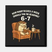 Funny Hedgehog Reading Book 67 Six Seven Meme  Magneet (Voorkant)