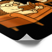 Funny Hedgehog Reading Book 67 Six Seven Meme  Poster (Hoek)