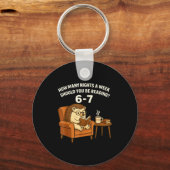 Funny Hedgehog Reading Book 67 Six Seven Meme  Sleutelhanger (Voorkant)