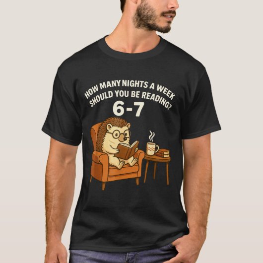 Funny Hedgehog Reading Book 67 Six Seven Meme T-shirt (Voorkant)