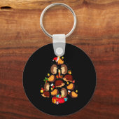 Funny Hedgehogs Christmas Tree Light Pajama Hedgeh Sleutelhanger (Voorkant)
