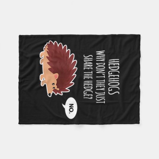 Funny Hedgehogs Why Don't They Just Share The Hedg Fleece Deken (Voorkant (Horizontaal))