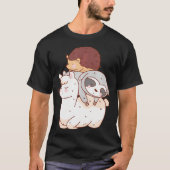 Funny Hedgel Riding Sloth Riding Llama T-shirt (Voorkant)