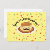 Funny heeft een Flantastico Day Flan met een Musta Briefkaart (Voorkant / Achterkant)