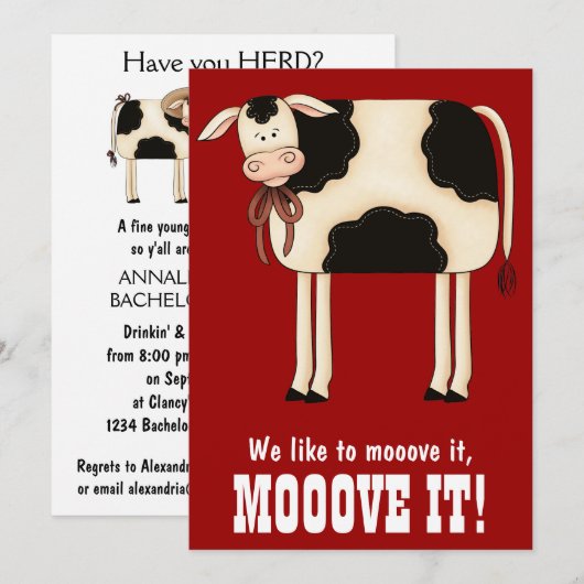 Funny Heifer Cow Bachelorette Kaart (Voorkant / Achterkant)