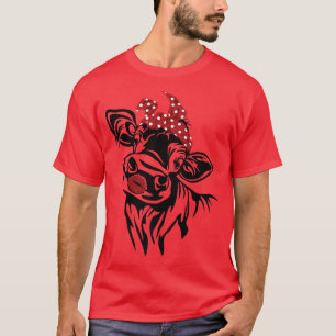 Funny Heifer Red Bandana Kiss Calf Head Var T-shirt