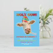 Funny Heilige Koe Birthday Party Kaart (Staand voorkant)