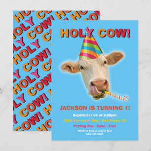 Funny Heilige Koe Birthday Party Kaart