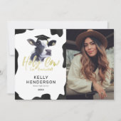 Funny Heilige Koe Foto Afstuderen Aankondiging (Voorkant)