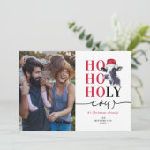 Funny Heilige Koe kerstfotofeestdag Feestdagenkaart (Staand voorkant)
