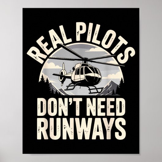 Funny Helicopter Lot Art For Men Women Flying Heli Poster (Voorkant)