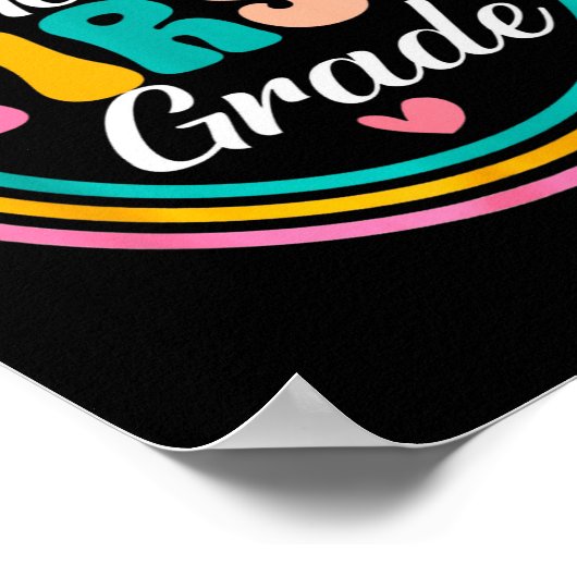 Funny Hello First Grade Pencil Circle Design  Poster (Hoek)