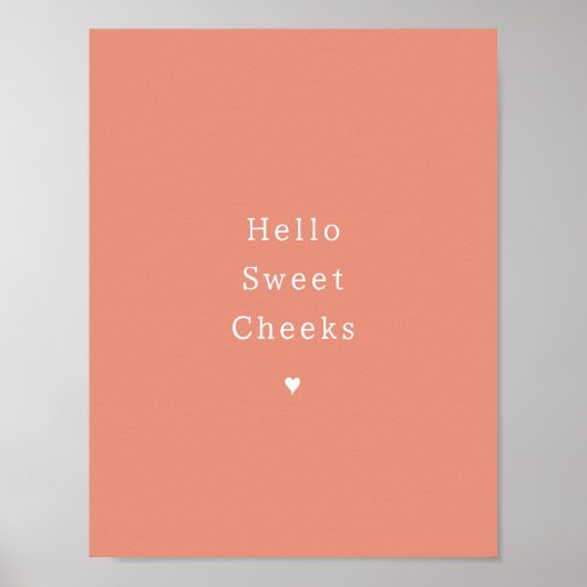 Funny Hello Sweet Cheeks Bathroom Poster (Voorkant)