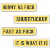 Funny Helmet Sticker (geel) (Voorkant)