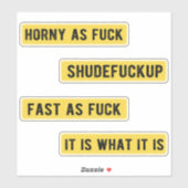 Funny Helmet Sticker (geel) (Vel)