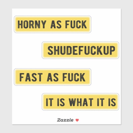 Funny Helmet Sticker (geel) (Vel)