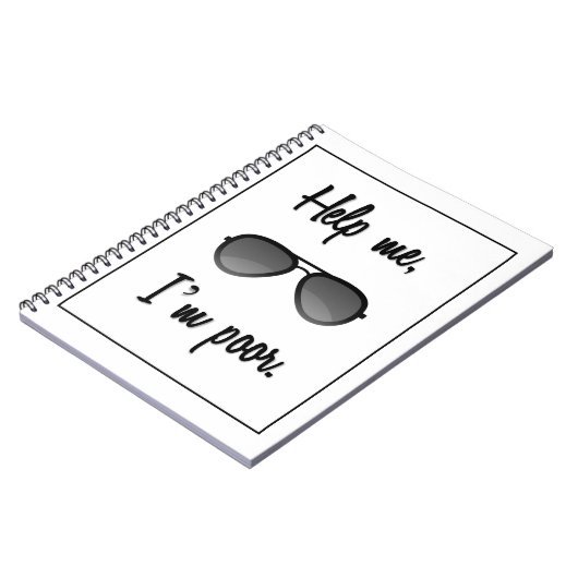 Funny Help me, ik ben een slechte zonnebril. Notitieboek (Linkerzijde)