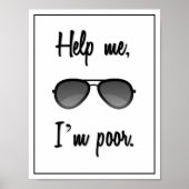 Funny Help me, ik ben een slechte zonnebril. Poster (Voorkant)