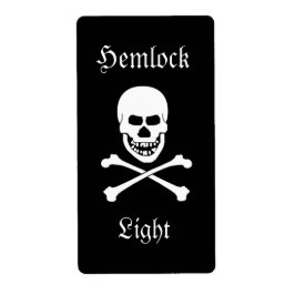 Funny Hemlock Poison Skull Crossbones Beer of Wine Etiket