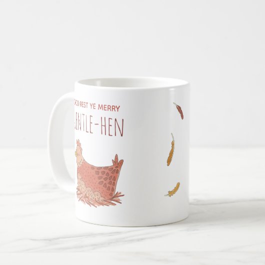 Funny Hen Chicken Christmas Pun Koffiemok (Voorkant links)