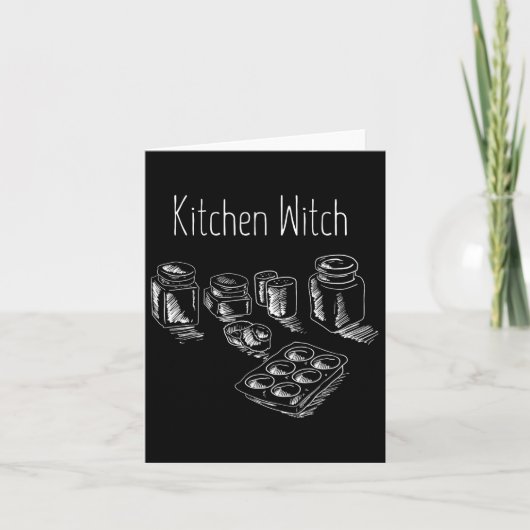 Funny Herbalist Kitchen Witch Halloween Cooking Ch Kaart (Voorkant)