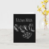 Funny Herbalist Kitchen Witch Halloween Cooking Ch Kaart (Gele Bloem)
