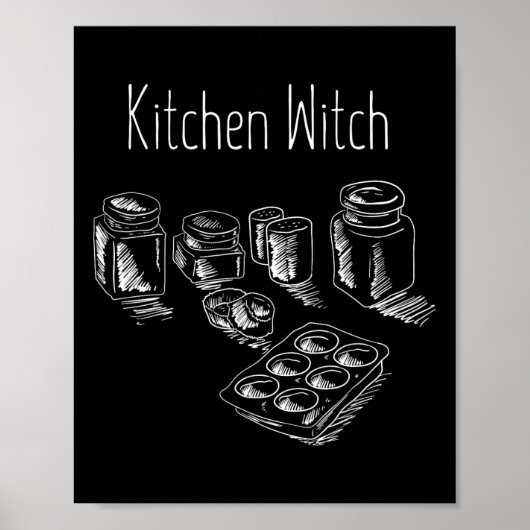 Funny Herbalist Kitchen Witch Halloween Cooking Ch Poster (Voorkant)