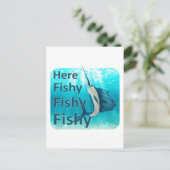 Funny here Fish Fishy Sailfish Briefkaart (Staand voorkant)