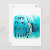 Funny here Fish Fishy Sailfish Briefkaart (Voorkant / Achterkant)
