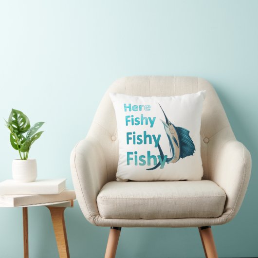 Funny here Fish Fishy Sailfish Kussen (Stoel)