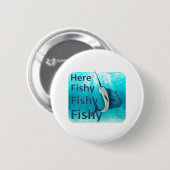 Funny here Fish Fishy Sailfish Ronde Button 5,7 Cm (Voorkant /achterkant)